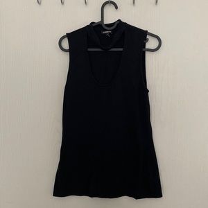 Black sleeveless blouse